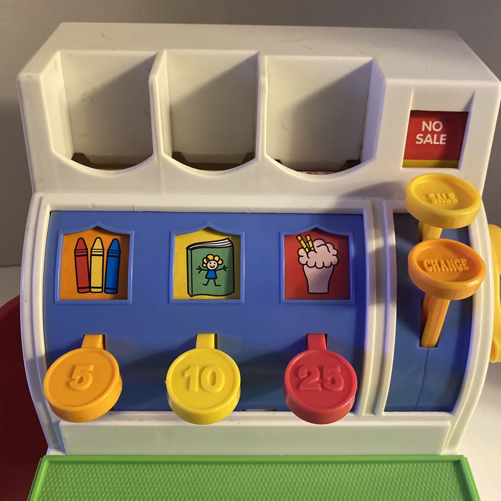 как выглядит 1994 Vintage Fisher Price Cash Register With 4 Coins - WORKING фото