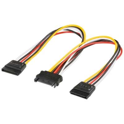 SATA-Y-Stromkabel SATA-Kupplung auf 2x SATA-Stecker 20cm