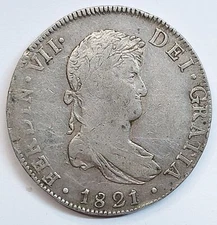 Mexico City Ferdinand VII of Bourbon King of Spain 8 reales 1821