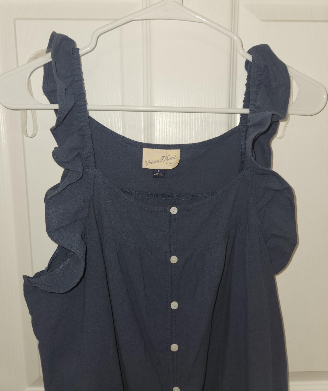 Universal Thread Navy Button Down Dress With Flut… - image 2