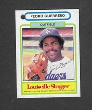 1980s Louisville Slugger Fielding Glove Hang Tag: PEDRO GUERRERO  (1) FR crs