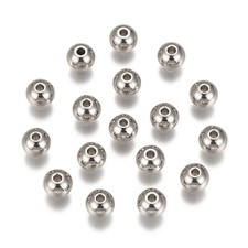 1000Pcs Solid 201 Stainless Steel Loose Beads Crafts For DIY Jewelry Making 6mm