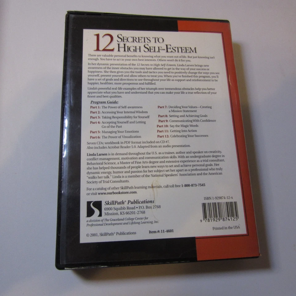 12 Secrets to High Self-Esteem by Linda Larsen (CD, 2001, 7-Disc Set) fast ship - Image 2 of 2