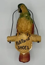 VINTAGE POLL PARROT SHOES Advertising Store Sign Plaster Parrot