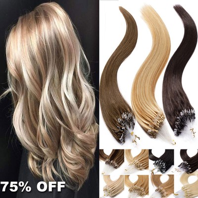 Microringe Remy Echthaar Extensions Micro Loop Ring Haarverlängerung Pre Bonded
