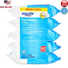 Moist Refreshing Clean Flushable Wipes Hypoallergenic Aloe Vitamin E 240 Total