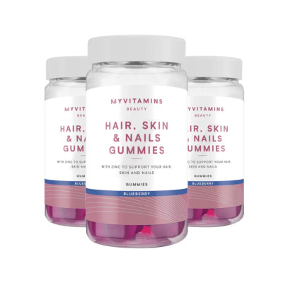 MyVitamins Haare, Haut & Nägel 180 Gummis Heidelbeere (Vitamin C Zink Selen B6)