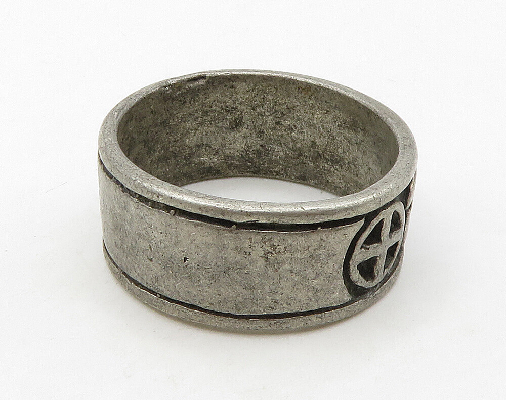 その他 yrn 925 Sterling Silver Vintage Antique Yin & Yang Om Band Ring Sz 9