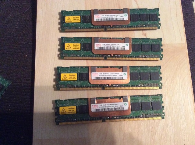 Lot of 4 Hynix 1GB 2Rx8 PC2-4200F-444-11 HYMP512B72BP8N2-C4-AB-A DDR2 533MHz ECC