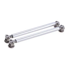 8"-10" Silver Adjustable Front Bumper Lip Splitter Rod Strut Tie Bar Support 2PC