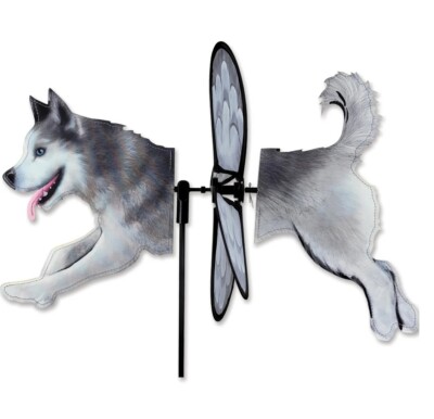 HUSKY Gray & Wh Petite Garden Wind Spinner by Premier Kites #24979