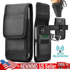 Cell Phone Holster Pouch For iPhone Samsung Nylon Wallet Case With Belt Clip