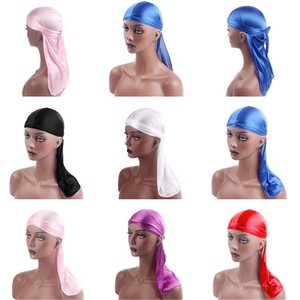 New-Smooth-Silk-Durag-For-Waves-Men-Women-Nylon-Cap-Solid-Color-Durable-Deluxe