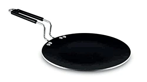 Concave Chapati Tawa/ Non-Stick Roti Tawa Griddle Induction Gas Compatible Black