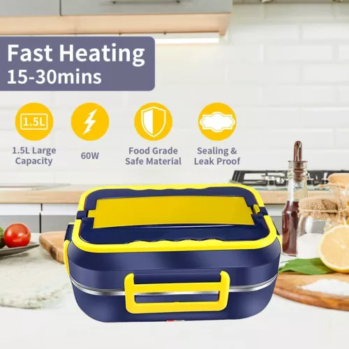 Portable Mini Microwave 12v/24v Heated Electric Lunch Box Food Warmer For Car - Picture 4 of 7
