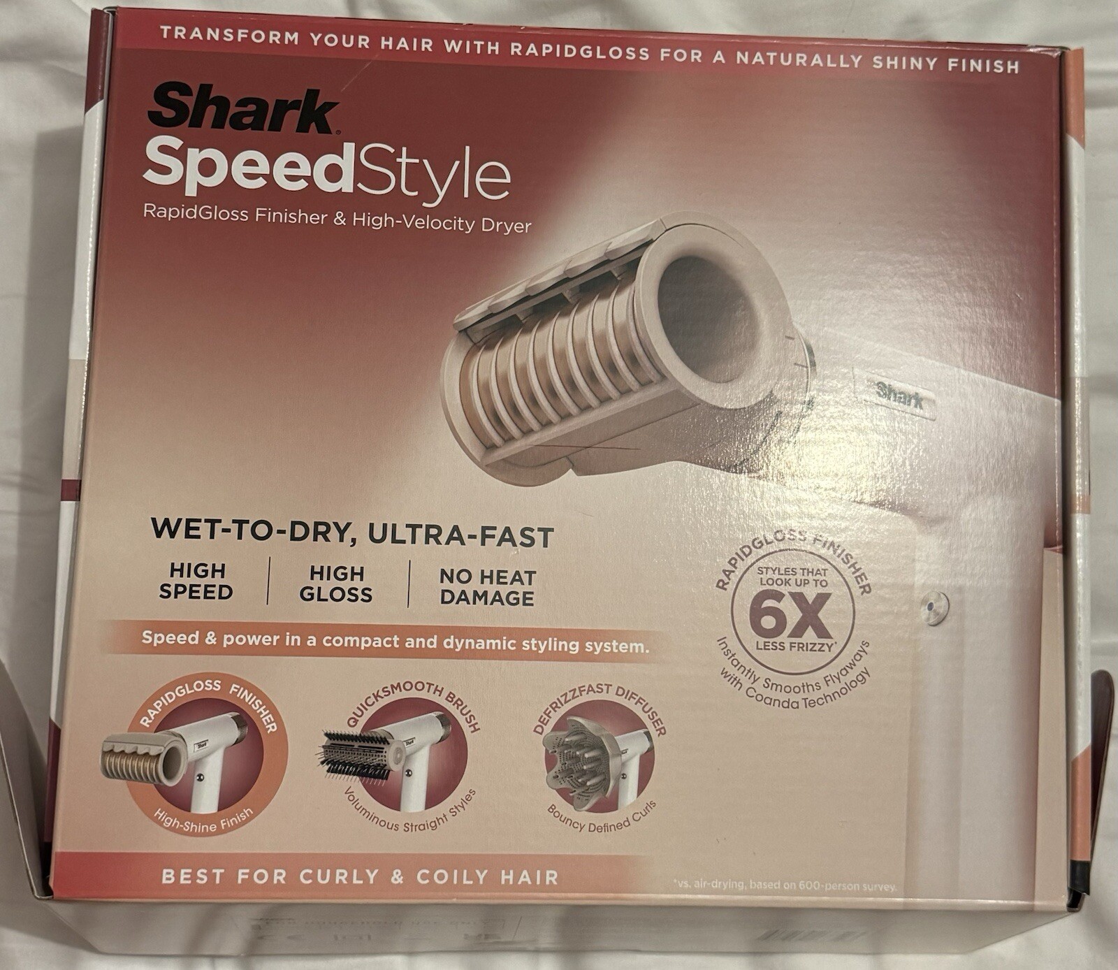 Secador de pelo Shark SpeedStyle 3 en 1 para cabello rizado y grueso [HD332UK]