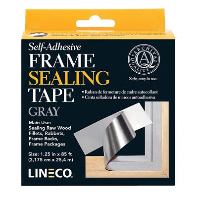Lineco Bilderrahmen Dichtband selbstklebend grau, 3,2 cm x 25 m