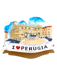 MAGNETE CALAMITA RESINA  FRIGO FRIGORIFERO SOUVENIR FRIDGE MAGNET CITTA' PERUGIA