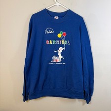 Vintage 1994 Jerzees Carnival Theater Sweatshirt Blue Mens 2XL Made in USA 90s