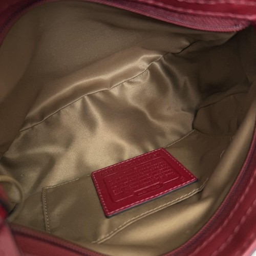 COACH Vintage Zoe Hobo Bag Shoulder Bag Hand Bag Leather Red x Gold Hardware - Picture 10 of 24
