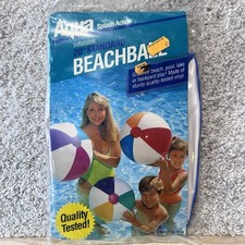 Aqua Inflatable Beach Ball 1993 New In Package 20" Round 6 Panel Vintage
