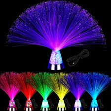 Retisee 6 Pieces Fiber Optic Lamp with Crystal Base 14inch Multicolored Sensory