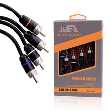 Elite Audio Premium Series 17ft. 4-Channel Car RCA Cable 17 apos; ft 