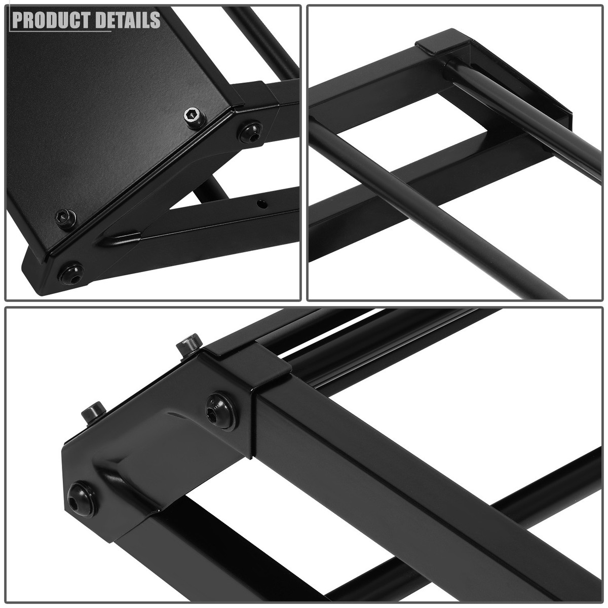 Roof Rack 53" X 43" Black Steel Basket Cargo Carrier Wind Fairing For SUVs/Trucks Universal Roof Rack - Foto 11