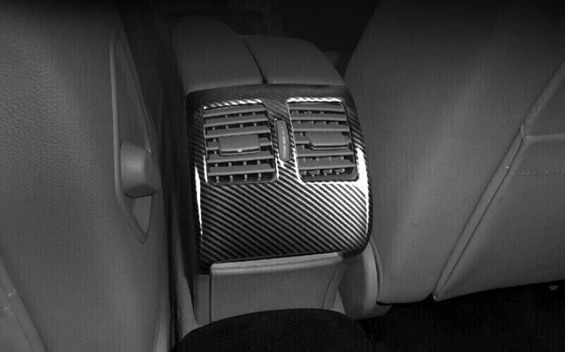 Cubierta de cuadro de fibra de carbono de salida de aire del asiento trasero apta para Benz Clase C 2008-14 Foto 2 de 4