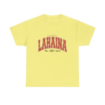 Aloha Lahaina Maui Hawaii Tropical Light Yellow T Shirt