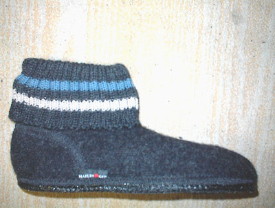 Hausschuh Haflinger Hüttenschuh Paul graphit / grau  Größe 42
