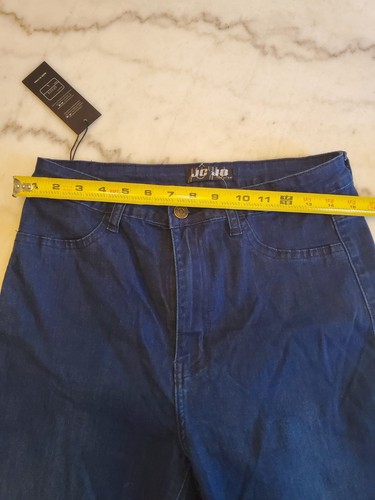 JC & JQ Pants Women's Denim Size L Flared Bell Bottom Blue Cotton Blend C8 - Picture 5 of 12
