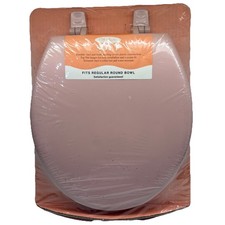 Vintage 1992 BEMIS MAYFAIR Pink Soft Vinyl Toilet Seat Fits Regular Round Toilet