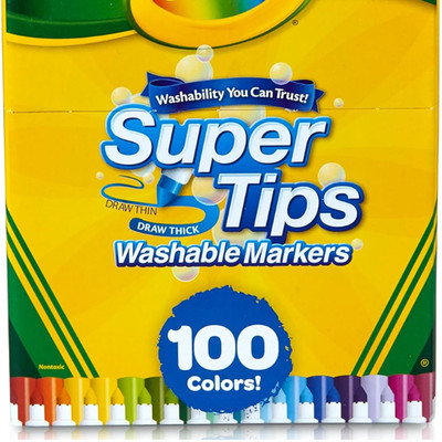 Crayola Super Tips Markers 100ct Washable Art Supplies Classroom Bulk