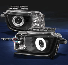 10-13 CHEVY CAMARO CCFL HALO PROJECTOR HEADLIGHTS LAMPS BLACK 11 12 LS LT SS ZL1
