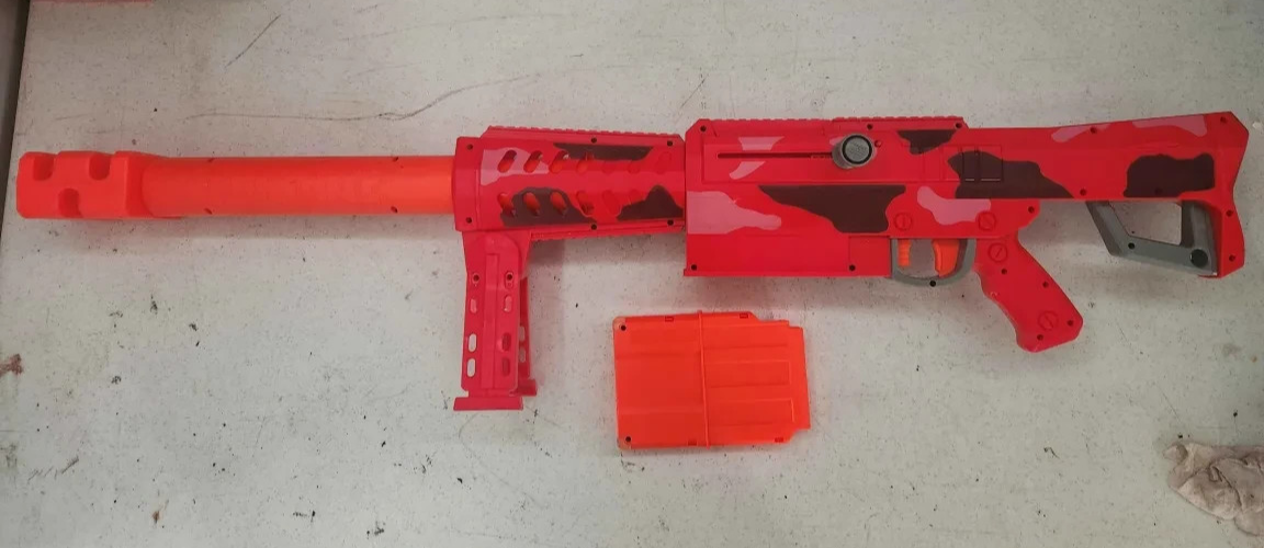 NERF FORTNITE HEAVY SR トイガン Nerf Fortnite Heavy SR Dart Blaster with Scope, 6 Mega Darts Kids