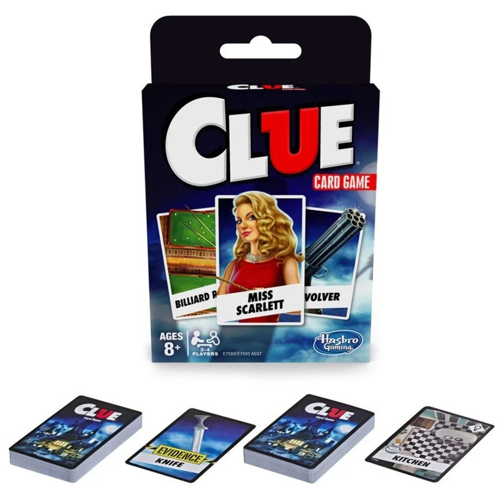Hasbro Clue Card Game Hasbro Gaming New/Sealed 3-4 Players Ages 8+