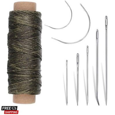 150D Flat Waxed Thread & 7 Sharp Leather Needles   Perfect for DIY Projects