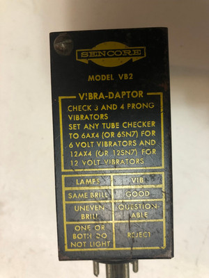 Sencore VB2 Vibrator Tester Tested Both lights work