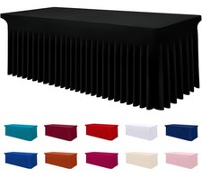 Spandex Tablecloth, Elastic Fitted Stretch Tablecloth for 6FT Rectangle Table...