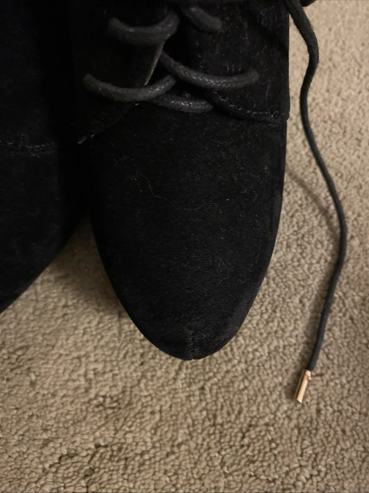 BOTINES PLATAFORMA GAMUZA NEGRA CASA DE MUÑECAS TALLA 6.5 Foto 3 de 4