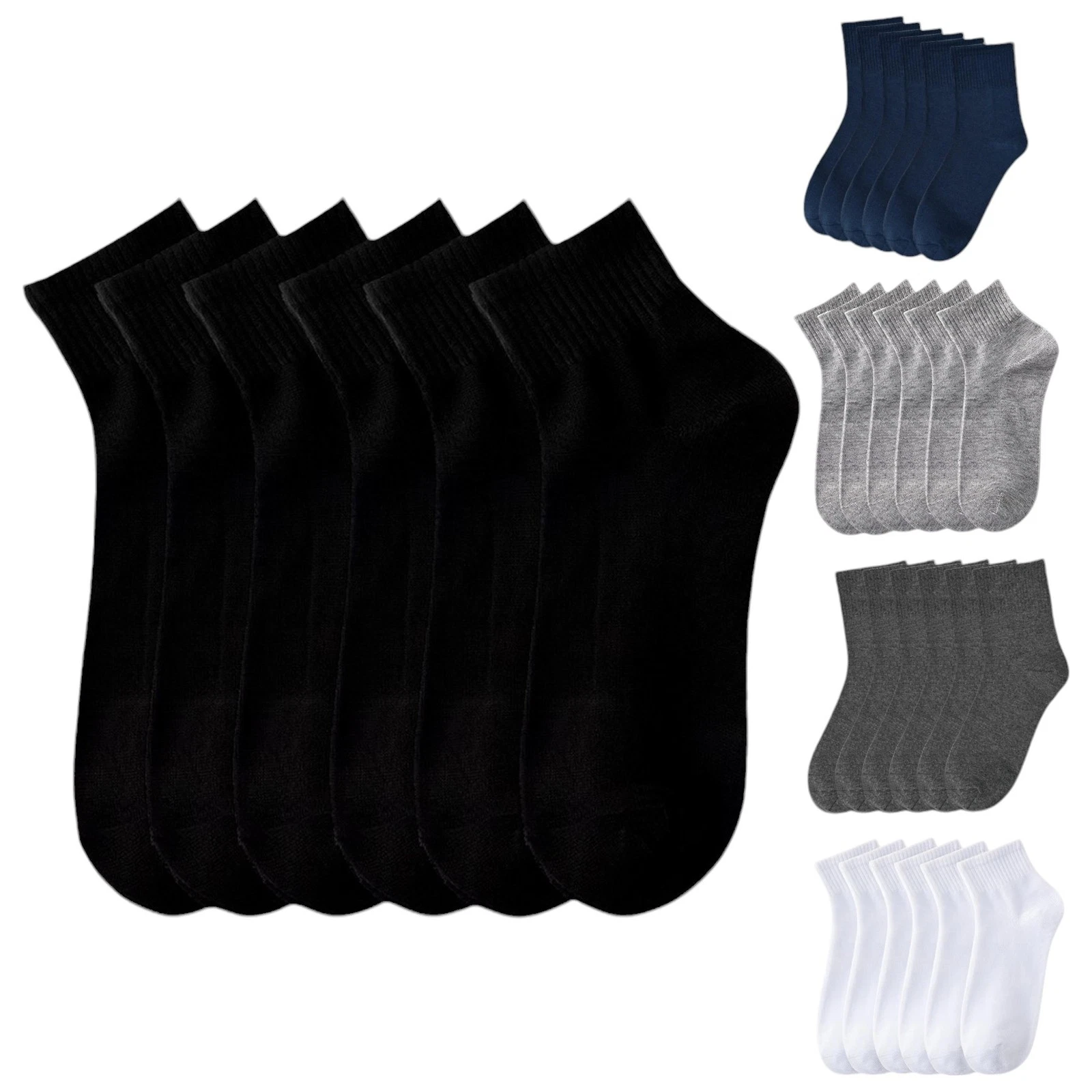 Mens Ankle Socks 24 Pack Regular Stretch Cotton Low Cut Trainer Sports Socks New