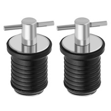 1 Inch Marine Drain Plug T-Handle Snap Rubber 25.4mm 2 PCS Stainless Steel