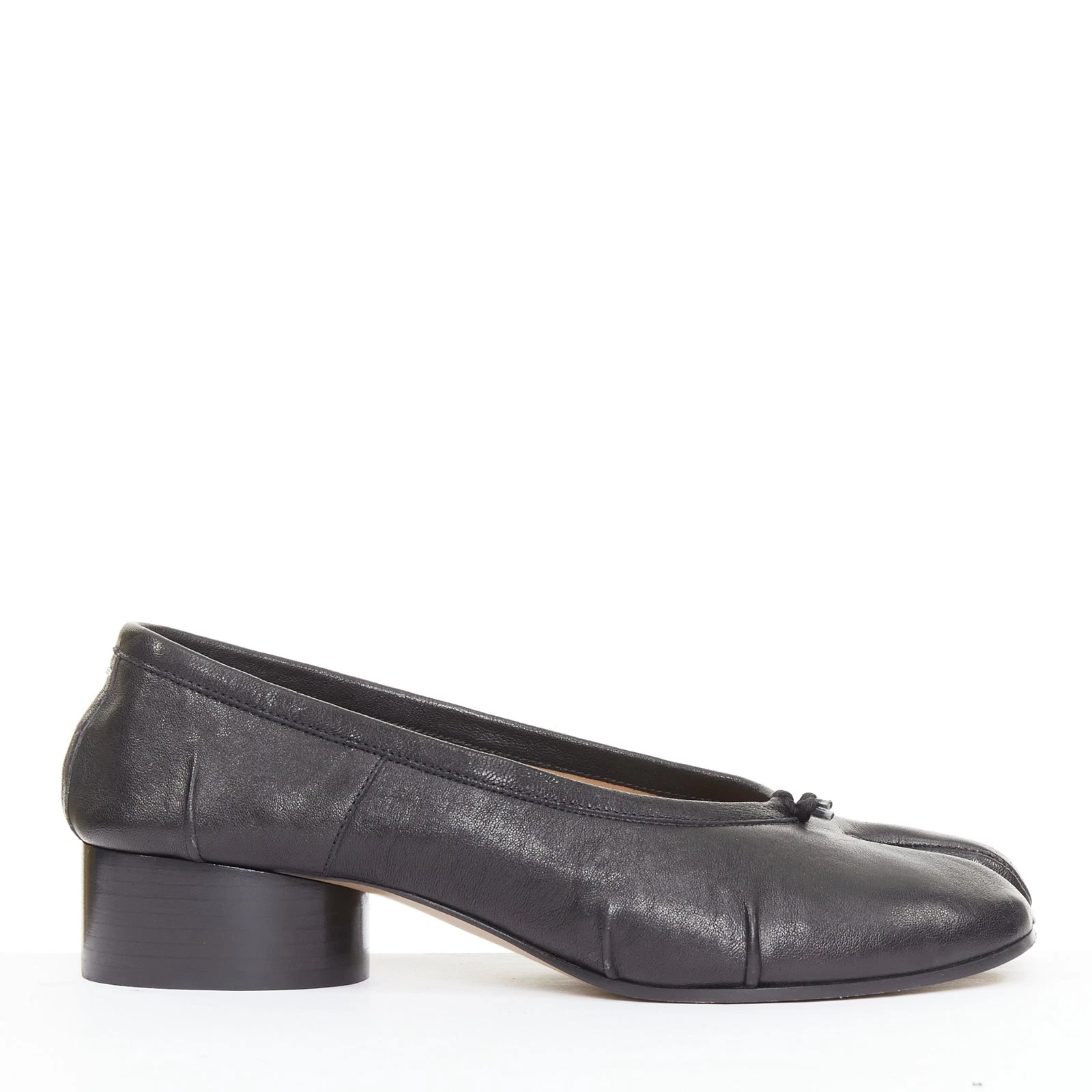 MAISON MARGIELA 2024 Tabi Ballerina 30mm black split toe cylinder heel pump EU39