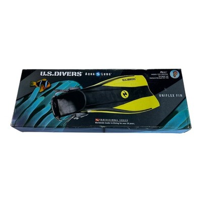U.S. Divers Aqua Lung Uniflex Fins Yellow/Black Scuba Diving Snorkeling L/XL