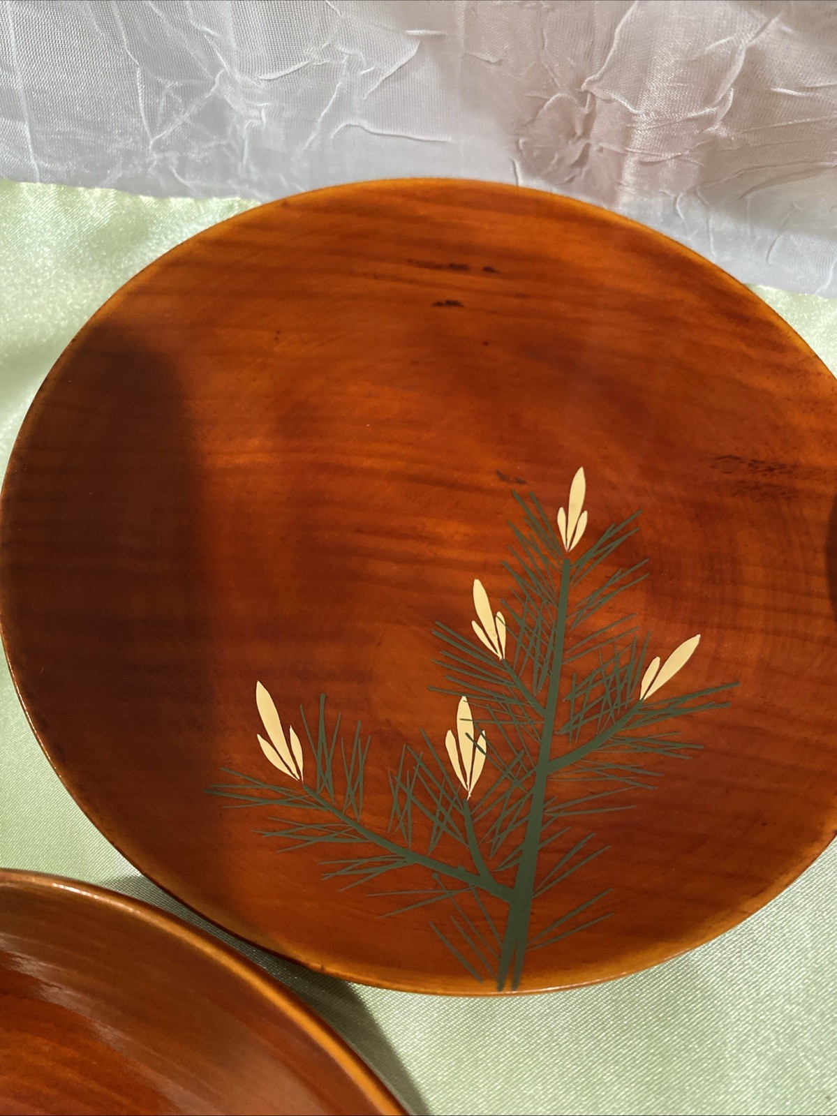 Vintage Set Of Five Japanese Shunkei - Nuri Inspired WoodAppetizer/ Snack Plates