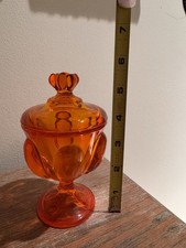 HTF Persimmon Viking Glass Epic 6-Petal Mint Jar 5.5'' Tall Mini Candy Dish