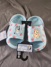 Bluey Bingo Toddler Kids Blue Comfort Slides Size 9-10