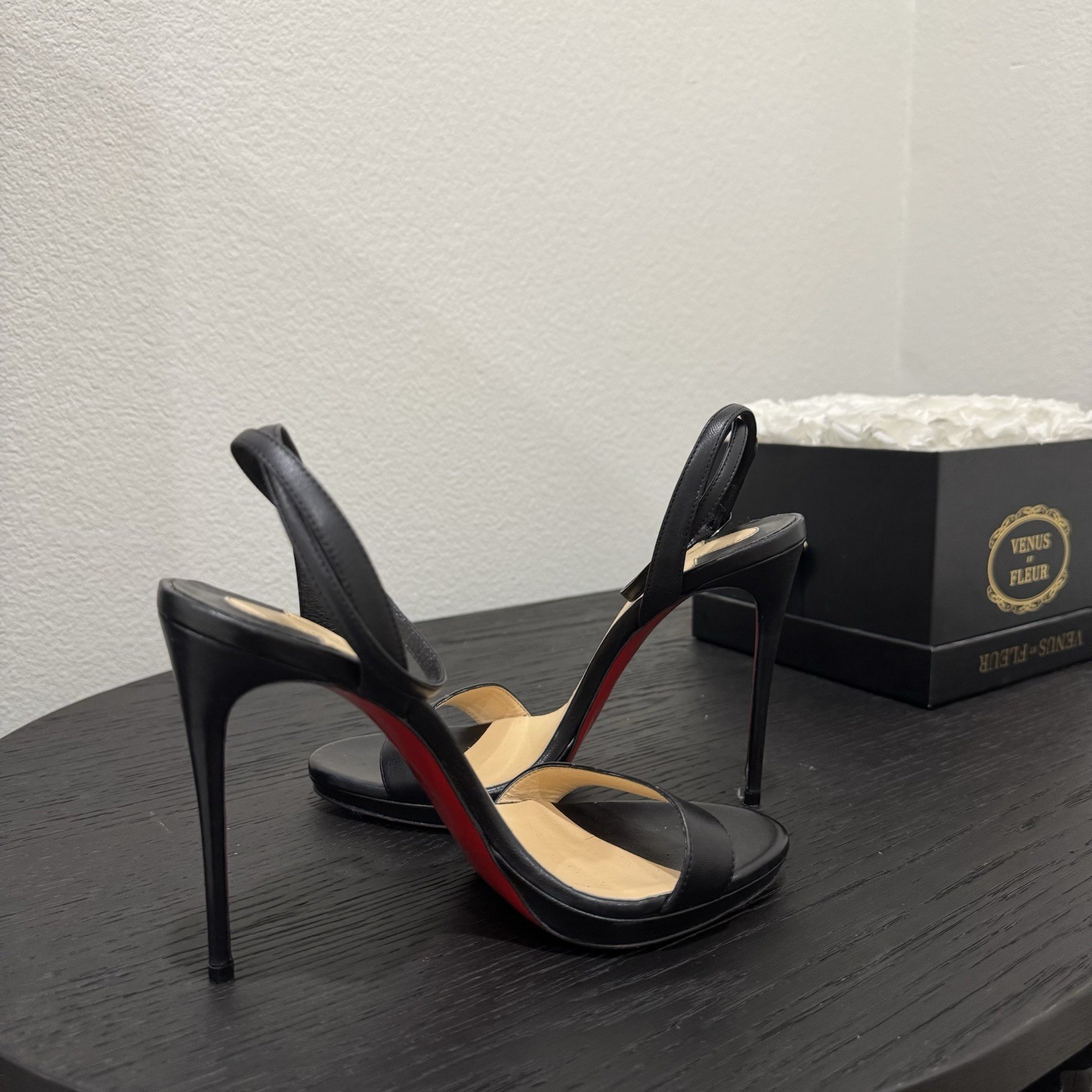 Christian Louboutin Loubi Queen 120 Sandal Leather Black