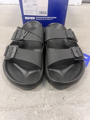 Birkenstock Mogami Terra Sandals Mens US 10 Apex Black Slip On Open Toe Slide‎ Mogami Terra 2 Strap Birko-Flor in Color Apex Black  main image 3